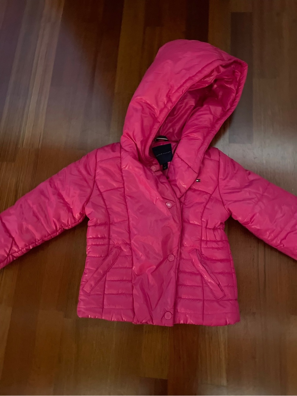 Tommy Hilfiger Hot Pink Hooded Puffer Coat